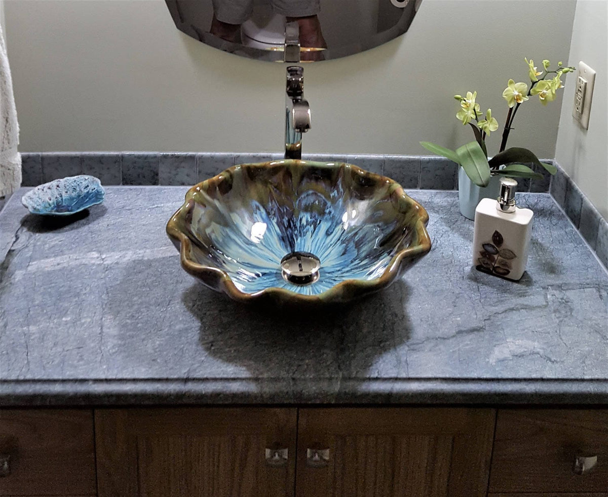 Ceramic Designs by Albert Sink Installation Ceramic Handmade Bathroom Sink