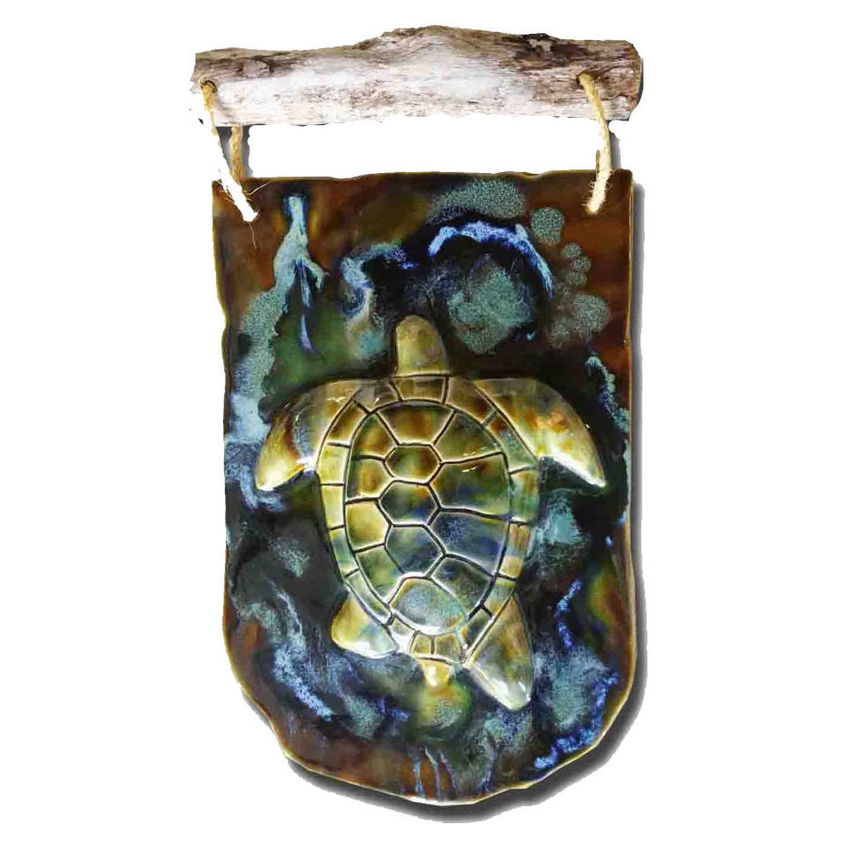 Decorative Ceramic 3D Maui Sea Turtle Wall Hanging Artwork, Hawaiian green sea turtle wall decor