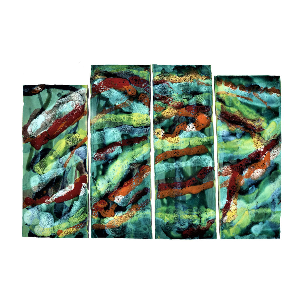 Abstract Multicolored 4 Panel Wall Art