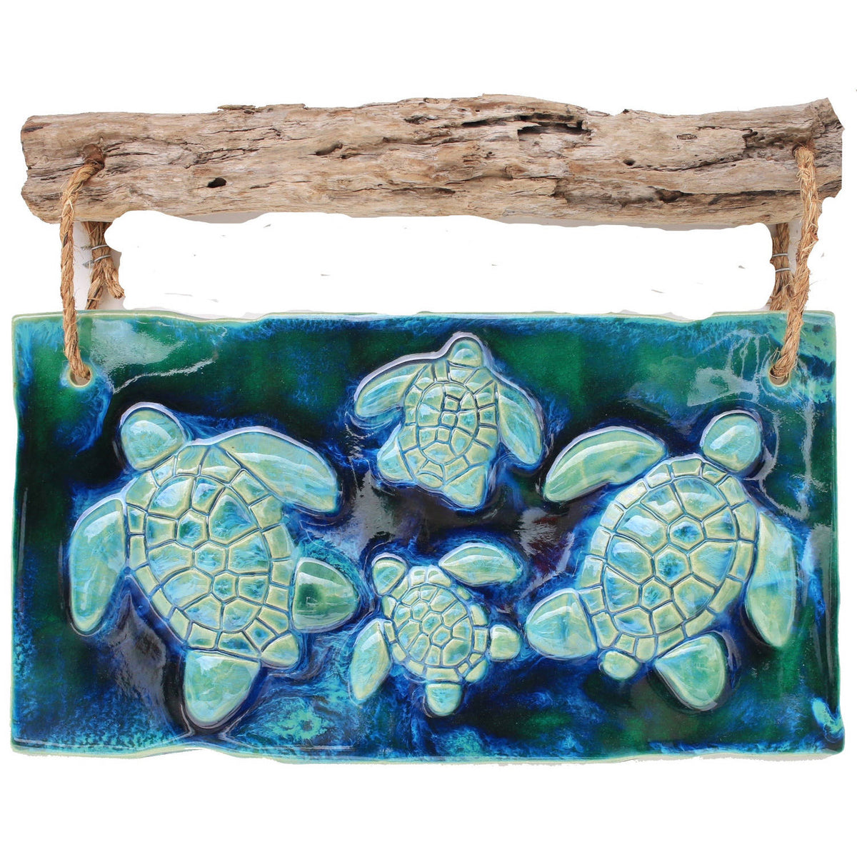 Maui Green Sea Turtle Decorative wall Artwork, tropical Hawaiian green turtle art decor, ceramic art