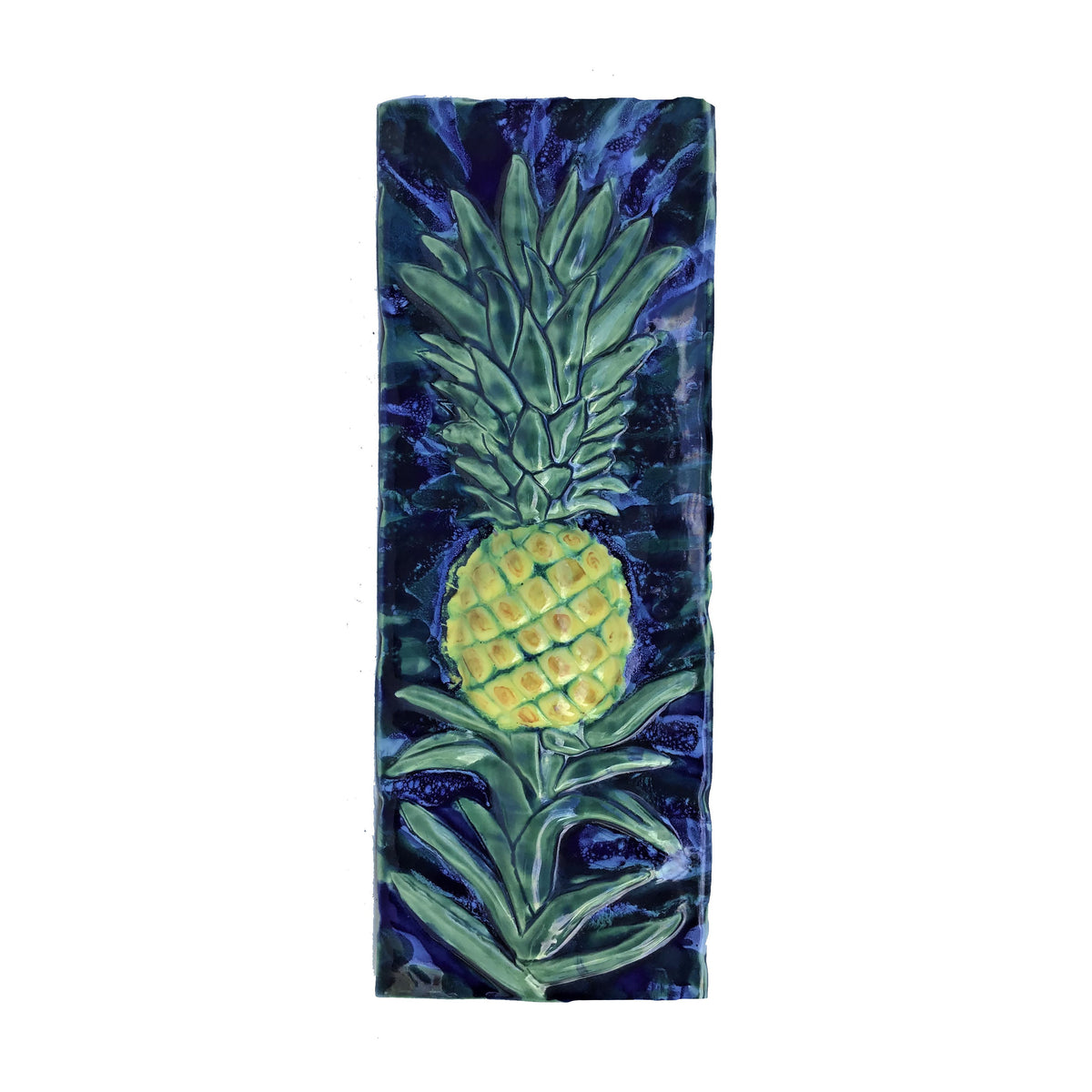 Hawaiian Pineapple Wall Hanging Art, Ceramic pineapple kitchen backsplash tile, ceramic tile