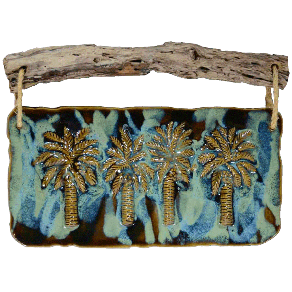 Maui Swaying Palm Tree Wall Hanging 3D apparency, beach house decorative interior artwork, ceramic artwork