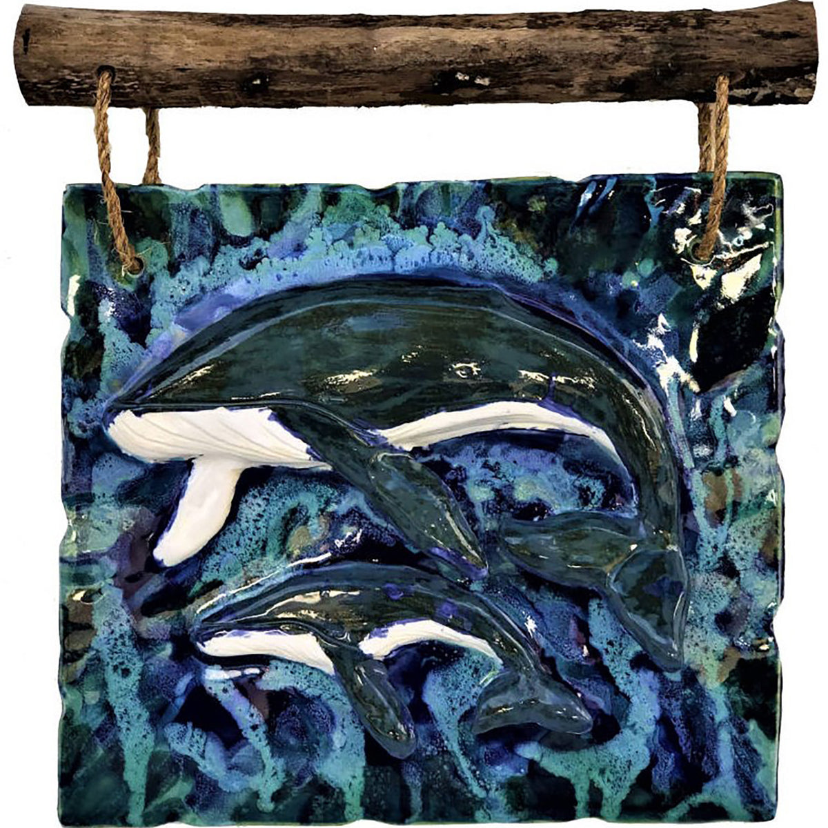 Ceramic 3D Humpback Whale Wall Hanging Artwork, beach house decorative artwork, ceramic art