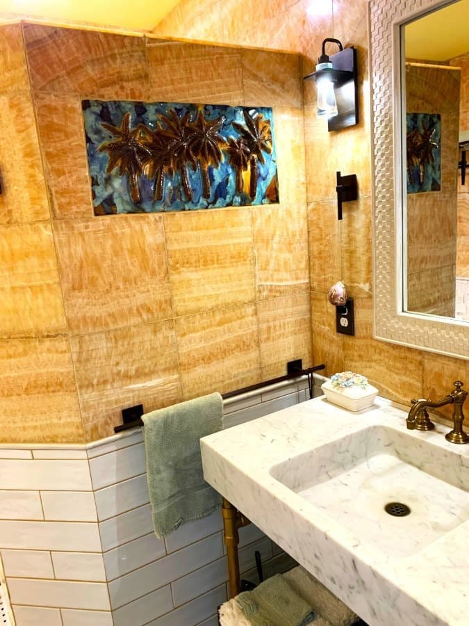 Ceramic Designs by Albert 6x6 Tile Ceramic Hawaiian Theme Decorative Tiles, Ceramic Turtle Tile Design, Indoor Outdoor Bathroom Shower Tile with Hawaiian Sea Turtle Design.