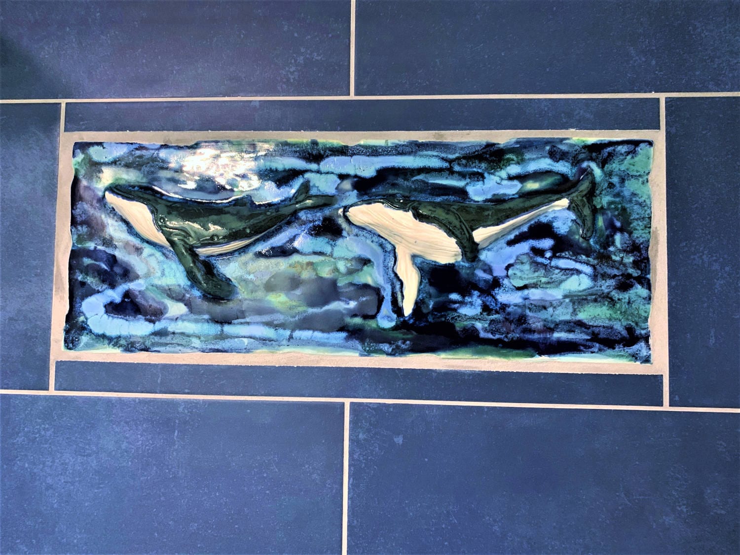 Humpback Whale Concrete hotsell Sculpted Picture Tile Kitchen Back Splash Water Feature