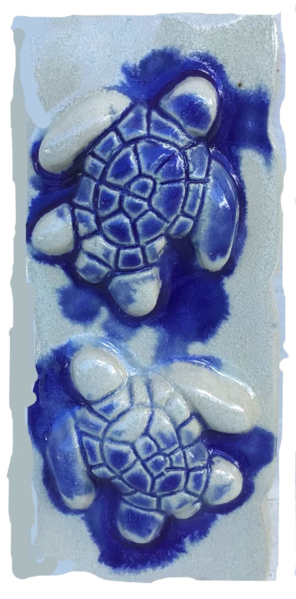 Ceramic Designs by Albert 6x6 Tile Hawaiian sea turtle wall hanging artwork, tropical home decor, beach house ceramic artwork, ceramic turtles