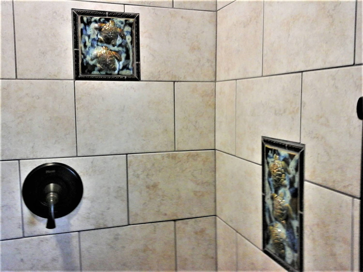 Ceramic Designs by Albert 6x6 Tile Plumeria Flower Ceramic Wall Artwork, Bathroom Shower Tiles, Modern Artwork Home Decor,