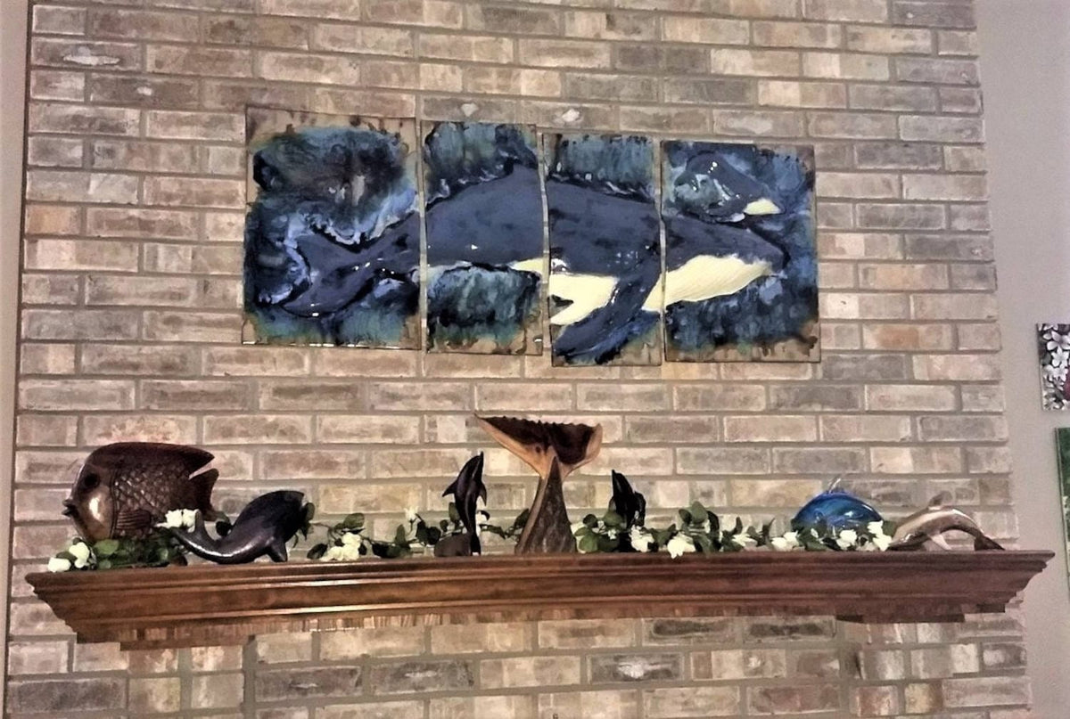 Ceramic Designs by Albert Driftwood Ceramic Green Palm Tree Decorative Wall Artwork with driftwood, can use Indoors or Outdoors