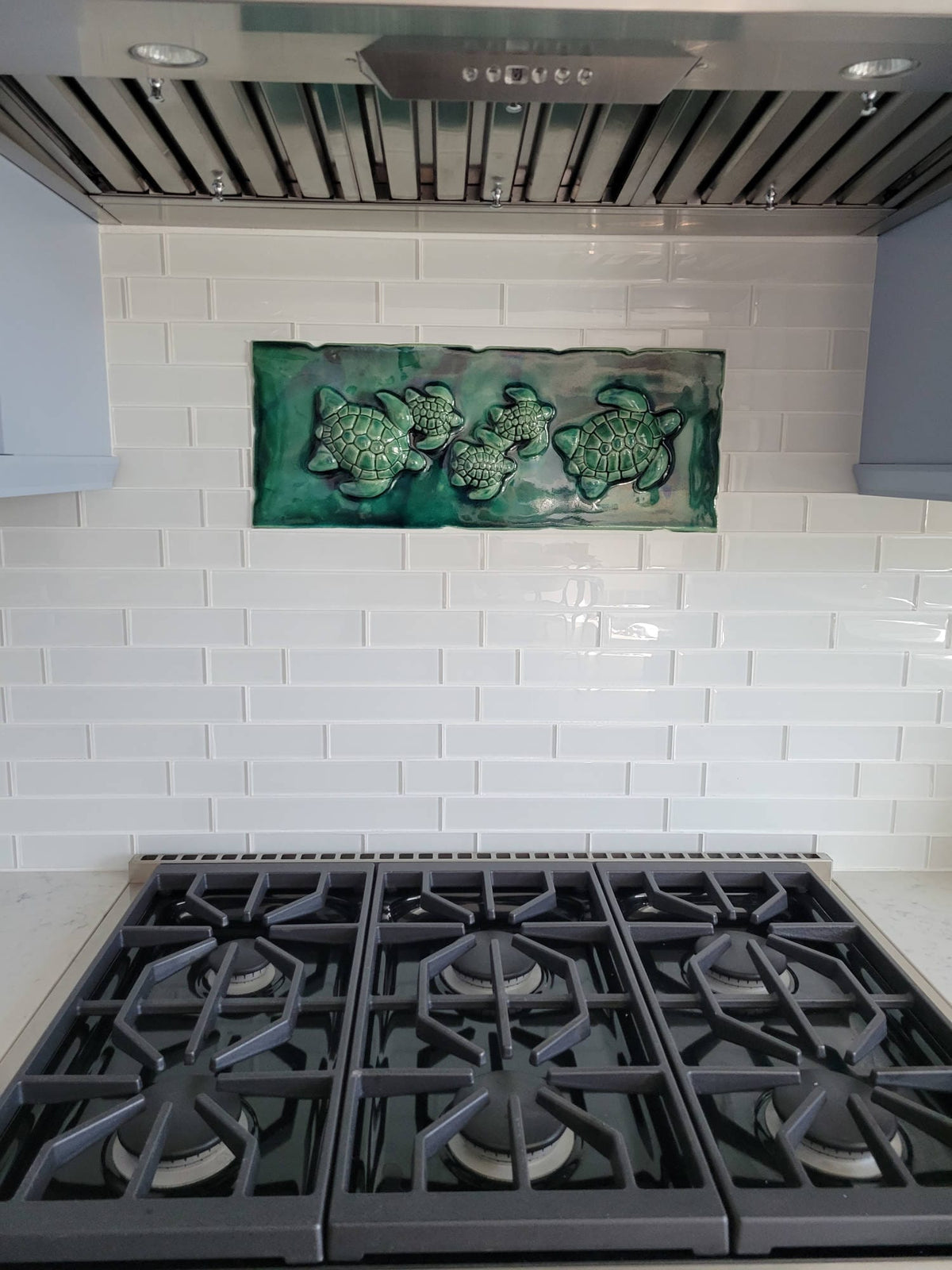 Ceramic Designs by Albert Kitchen Backsplash Installation Green Ceramic Turtle Kitchen Backsplash Tile