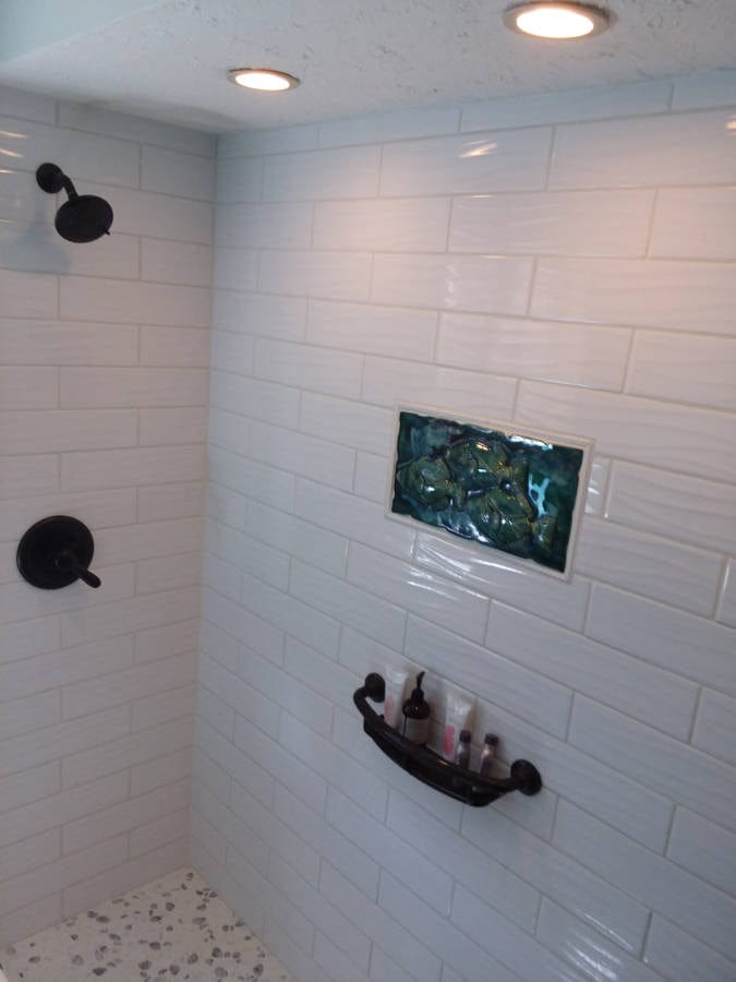 Ceramic Designs by Albert small plaque Ceramic Bathroom Shower Tiles Turtle Design, Maui Home Decor, Beach House Design Ideas