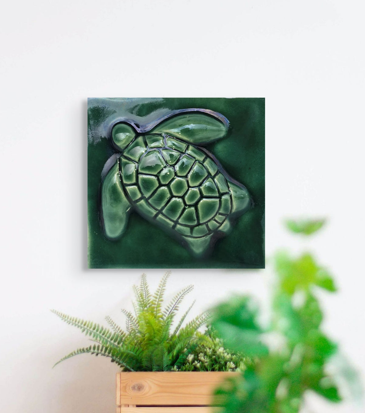 Ceramic Green Hawaiian Sea Turtle Outdoor Bathroom Shower Tiles, Tropical Beach House Decor