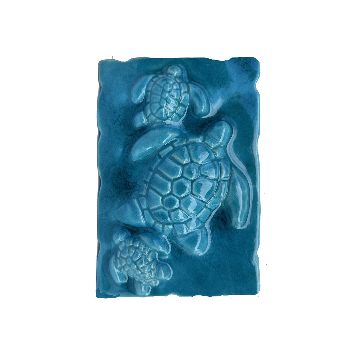 Maui Sea Turtle Ceramic Wall Art, beach house art decor, tropical Hawaiian art decor, bathroom design ideas,